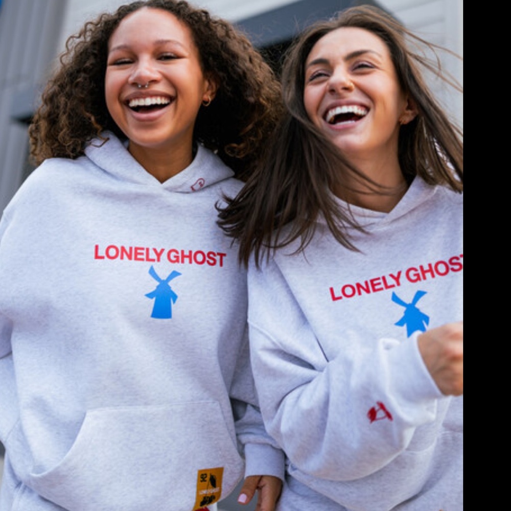 RARE Lonely Ghost x Dutch Bros Hoodie NWT 👻💙